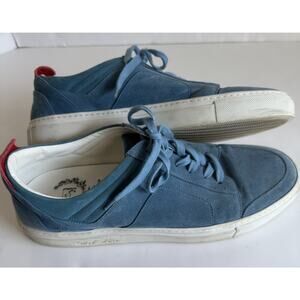 Del Toro Men’s Sneakers 10 Blue Suede Leather Low Lace Up Italy Tennis Shoes EUC